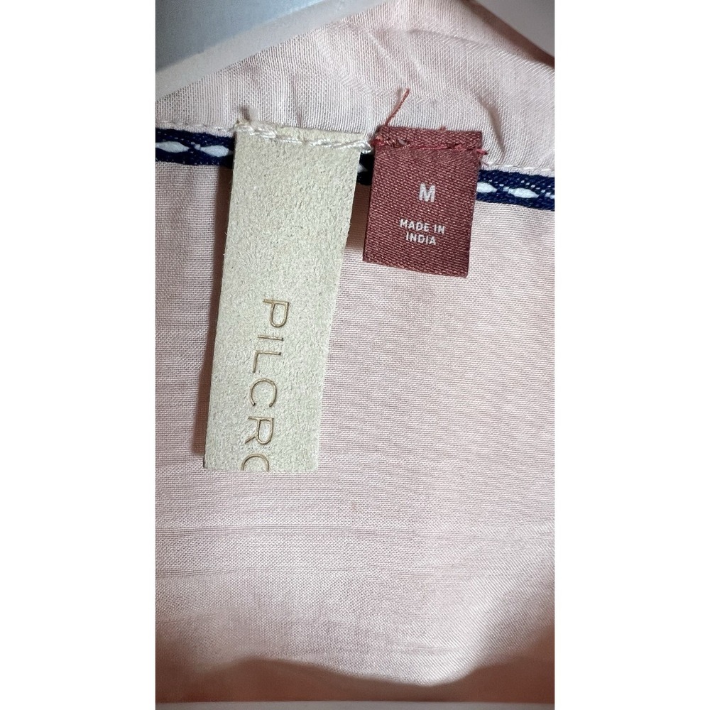 Anthropologie Pilcro Henley Womens Medium Boxy Boho Blouse Peach Cotton Blend - Picture 10 of 11